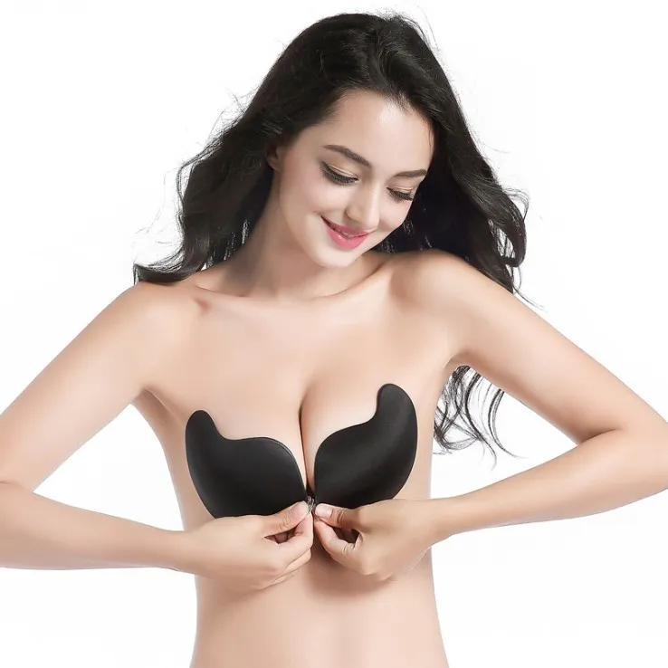Cheap 1Pc Women Invisible Bra Push Up Silicone Bra With Transparent Straps  Backless