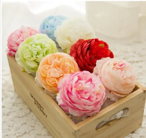 Têtes de fleurs artificielles Hortensia Peony Flower Heads Silk Flowers Artificial Flowers Mur pour la décoration de mariage Wall257b