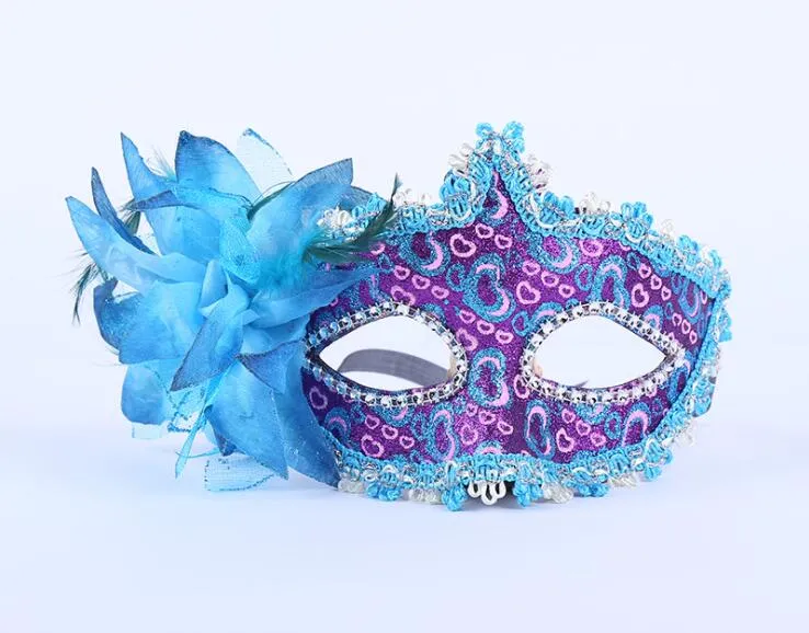 Masque de fleur de fête Halloween mascarade vénitienne QERFORMANCE Patch en cuir de fête masque de dentelle rose or GB418224T