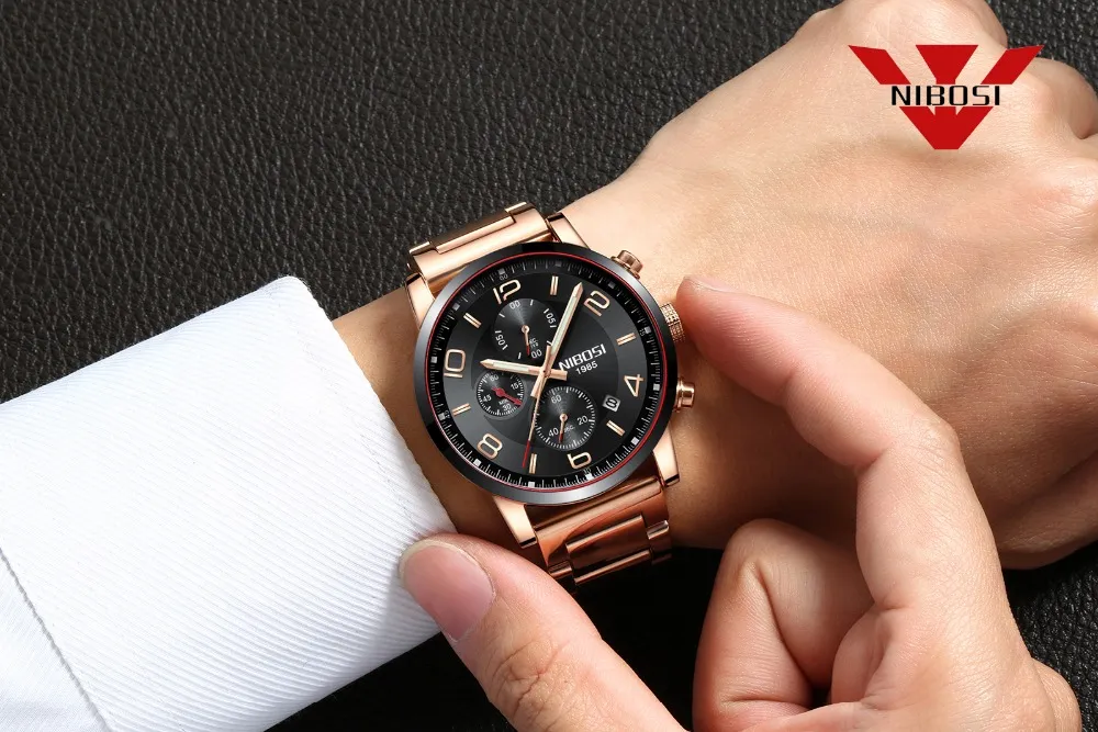 NIBOSI montre hommes marque de luxe hommes armée militaire montres hommes Quartz horloge homme sport montre-bracelet Relogio Masculino montre-bracelet 198J