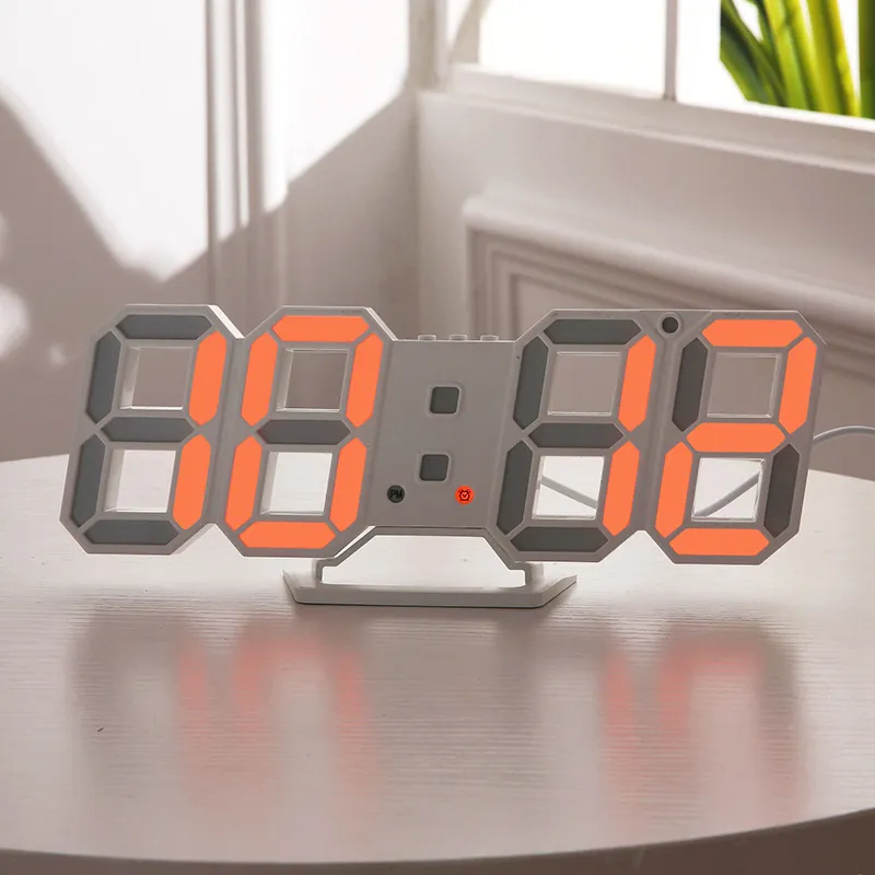 التصميم الحديث 3D LED ساعة الحائط الساعات الرقمية المنبهات المنزل غرفة المعيش