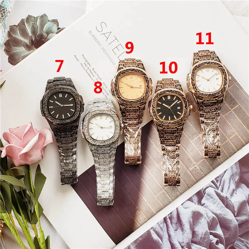 2021 Watches Promotion Explosion Models Quartz Watch Carved Shell Square Wristwatch 229j