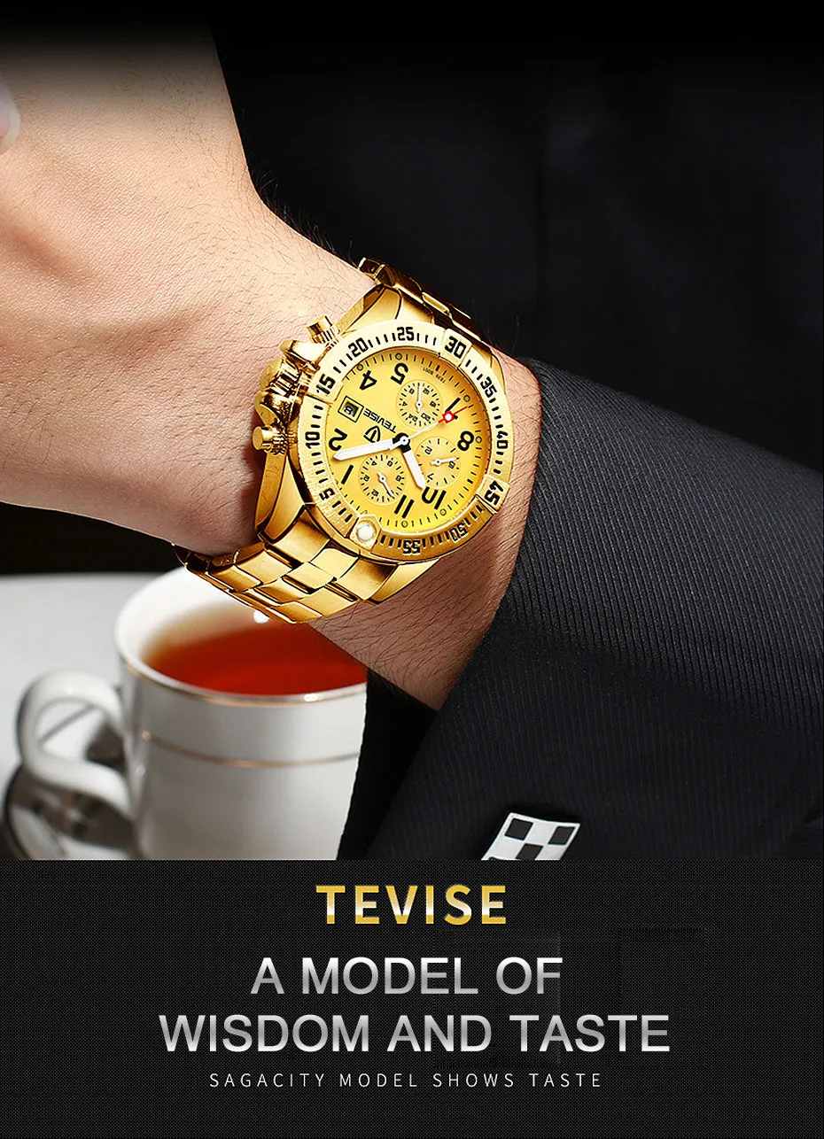 TEVISE Luxe horloge Merk Mannen Automatisch Mechanisch Horloge Heren roestvrijstalen Skeleton Waterdicht Horloge Relogio Masculino BOX298k