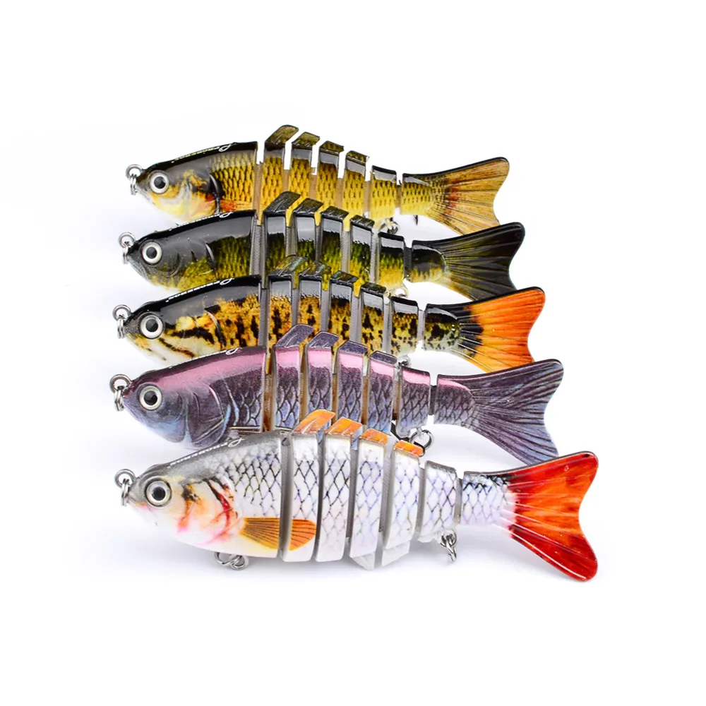 10cm 15 5g Multi-section Fish Hook Hard Baits & Lures 6# Treble Hooks Fishhooks Mixed Plastic Fishing Gear Lot243v