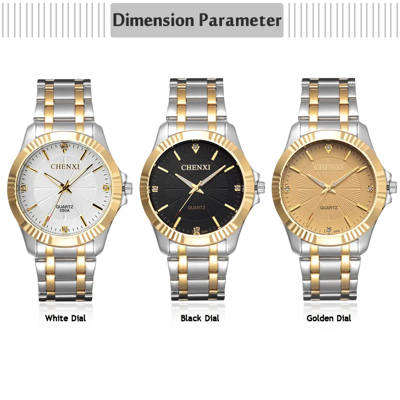Chenxi relógio masculino marca de luxo moda negócios relógios quartzo aço completo à prova dwaterproof água relógio dourado relogio masculino2429
