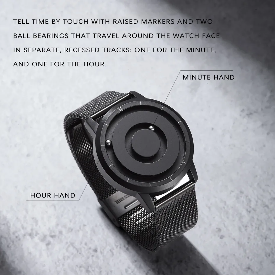 Eutour Neue innovative Blaugold Magnetische Metall Multifunktionale Uhr MEN039S Fashion Sports Quartz Watch einfache Männer039s WATC6084701