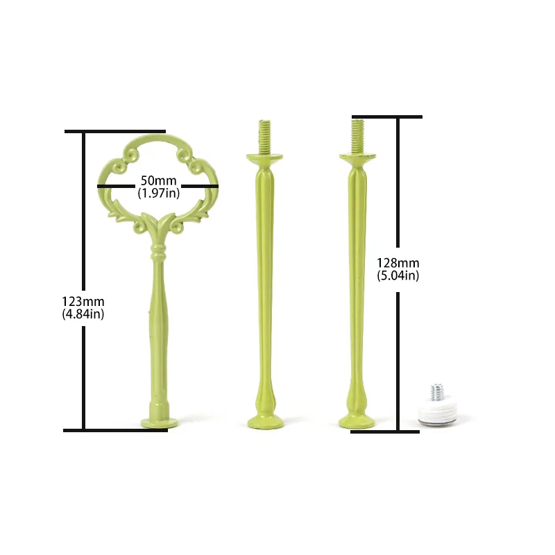 Maniglia supporto torta a 3 livelli in metallo Supporto piatto torta Raccordi maniglia centrale - Raccordi maniglia piatto pesante frutta Rod2982 Hardware rotondo