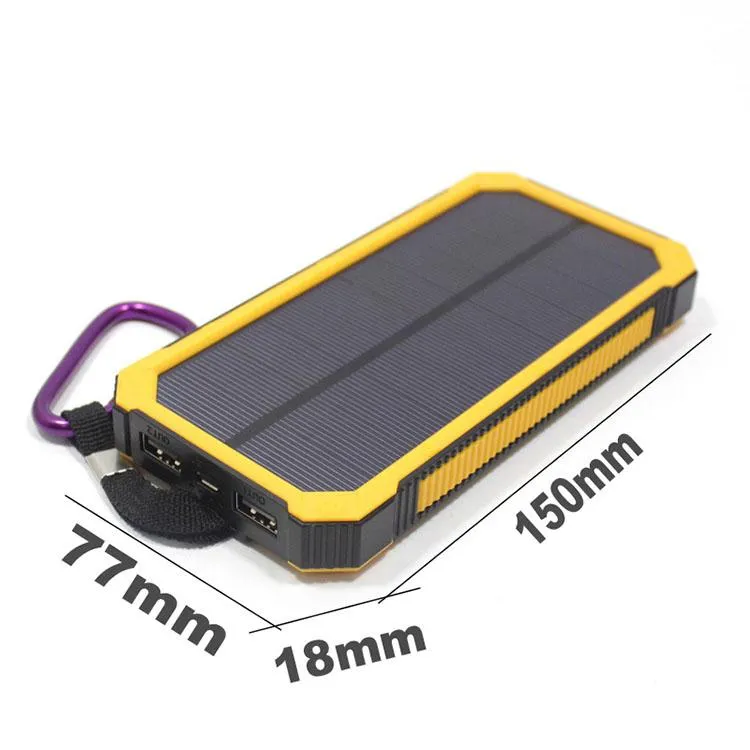 30000mAh Highlight LED Solar Power Banks 2A Output Cell Phone Portable Charger Custom Made Logo Free With Retail Packaging Climbs Power Bank