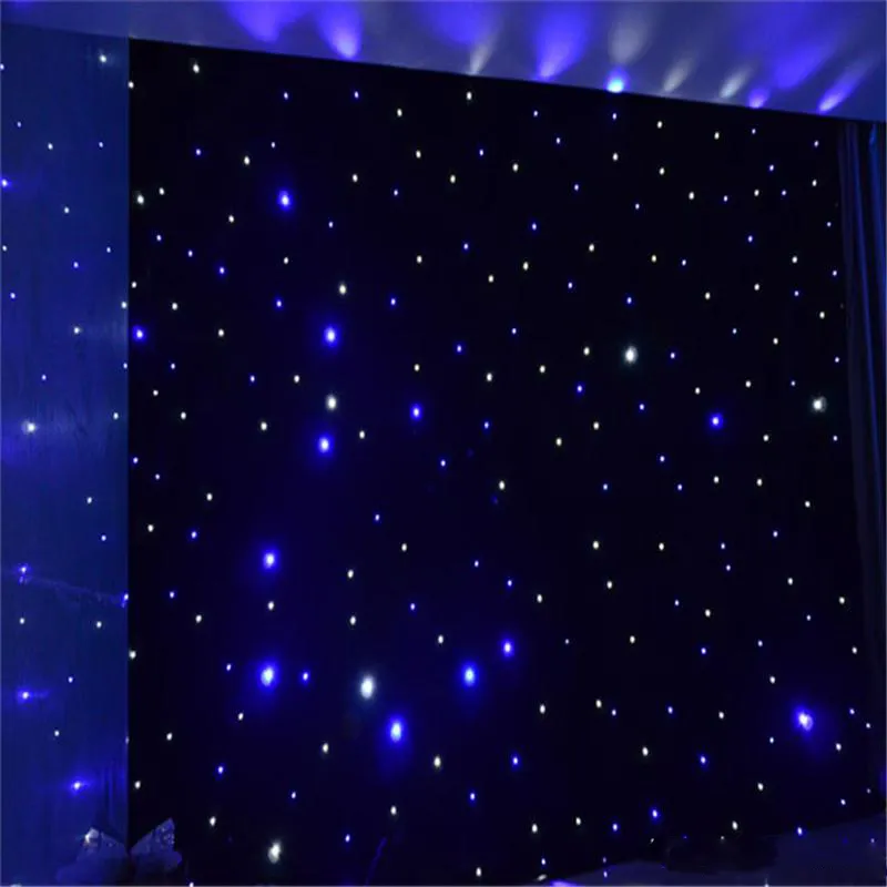 3m x 6m LED rideau de fête de mariage LED étoile tissu noir scène toile de fond LED étoile tissu rideau lumière décoration de mariage 328x