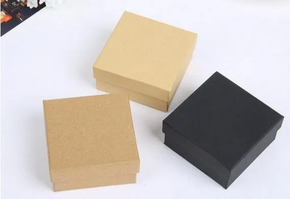 7 7 3CM Gift Kraft Box Jewelry Boxes Blank Package Carry Case Cartboard 50st GA5507H