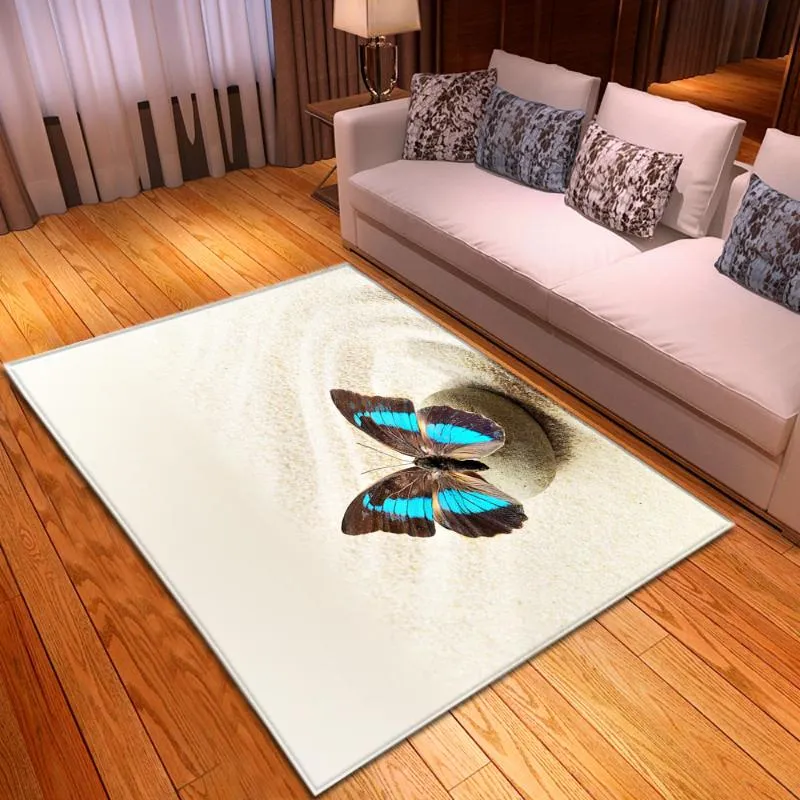 Schmetterlings Teppiche Home Schlafzimmer Dekorative Bodenmatten modernes Wohnzimmer Nicht ruhig dicke Mattenkindkriechen 3D Drucken große Teppiche1988