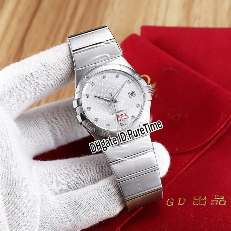 Ny 123 55 31 20 55 00 Steel Case Silver Diamond Bezel Gold Dial Miyota 8215 Automatisk herrklocka Rostfritt stålklockor Puretime194f