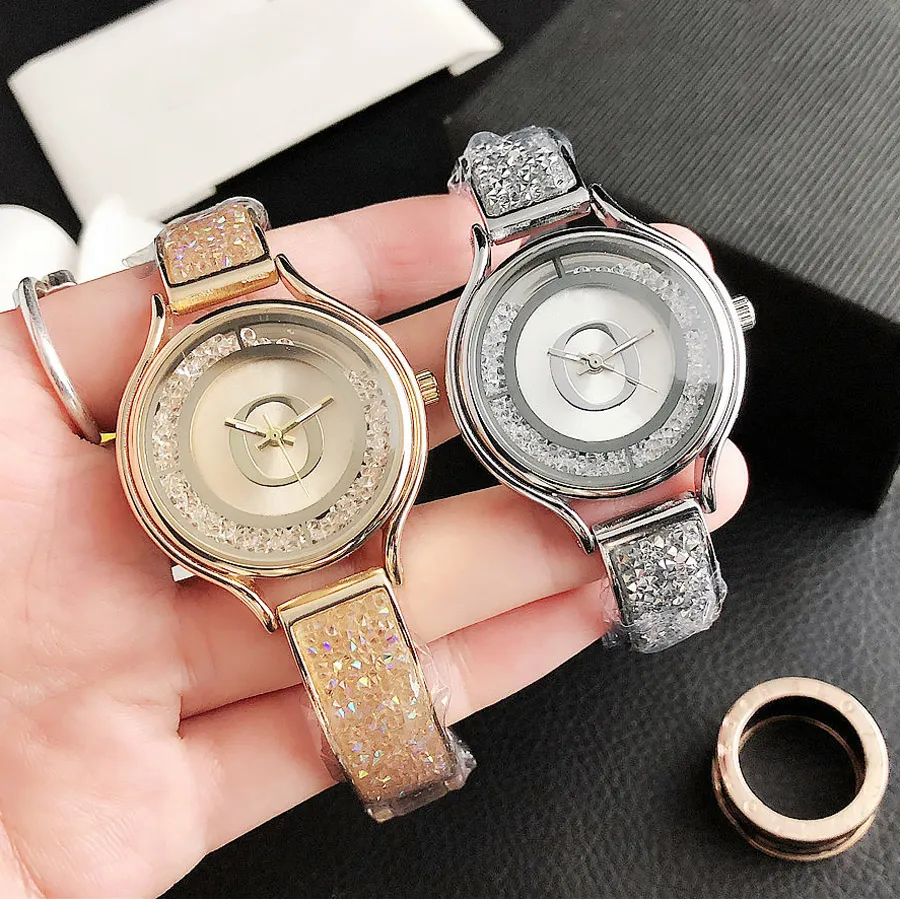 Fashion Brand Watches for Women Girls crystal bracelet style steel metal band Quartz wrist Watch P74