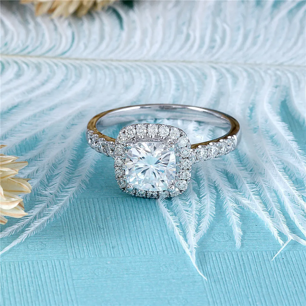 moissanite engagement ring- cushion cut (6)