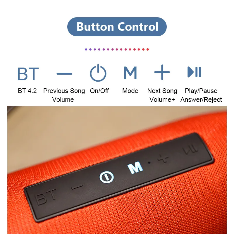 Draadloze doucheluidspreker Draagbare luidspreker Bluetooth-kolom 20 W Stereo Bass Subwoofer Boombox Aux USB Sound Bar PC-luidspreker Column1011335