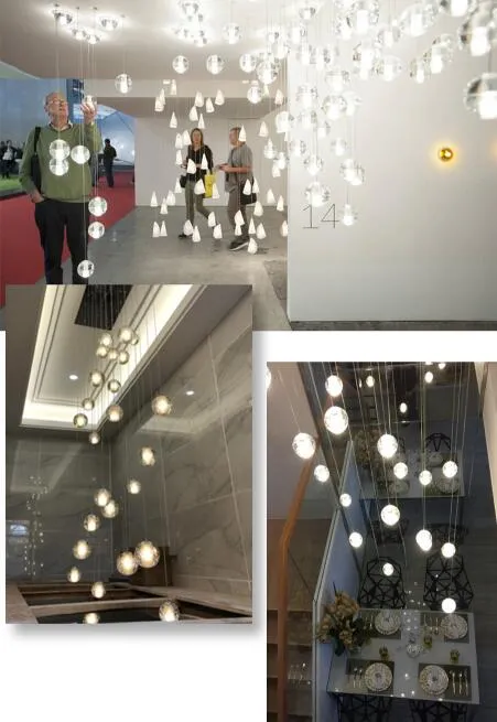 Lustre de cage d'escalier long salon Hall lustre de cage d'escalier éclairage K9 lampe suspendue en cristal lustre haut plafond AC11237l