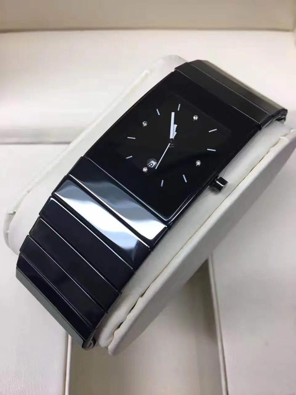 Nieuwe mode man horloge quartz uurwerk keramische horloge voor man polshorloge zwarte keramische horloges rd28253V