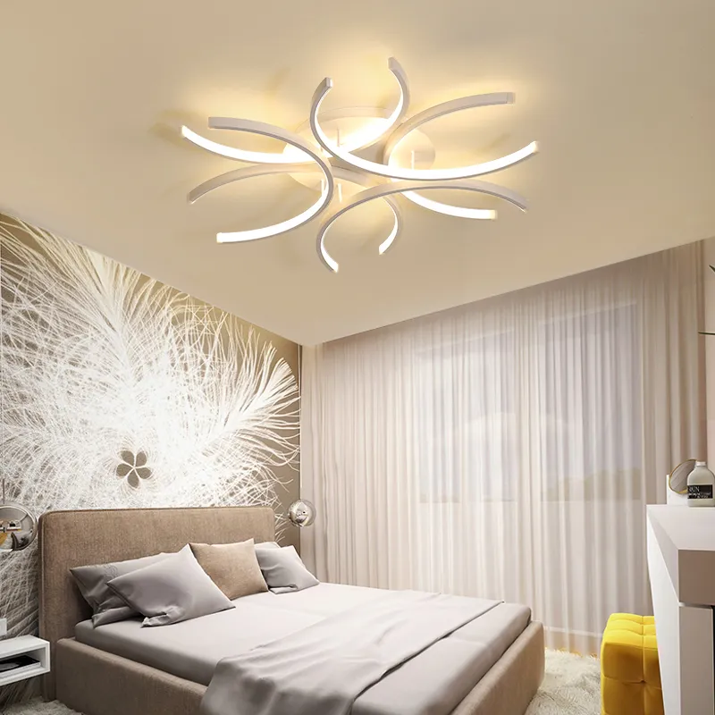 Éclairage de plafond LED 3C moderne Aluminium Surface blanche Éclairage avié de surface montée à montée 110V-220V pour le salon de la chambre 265a