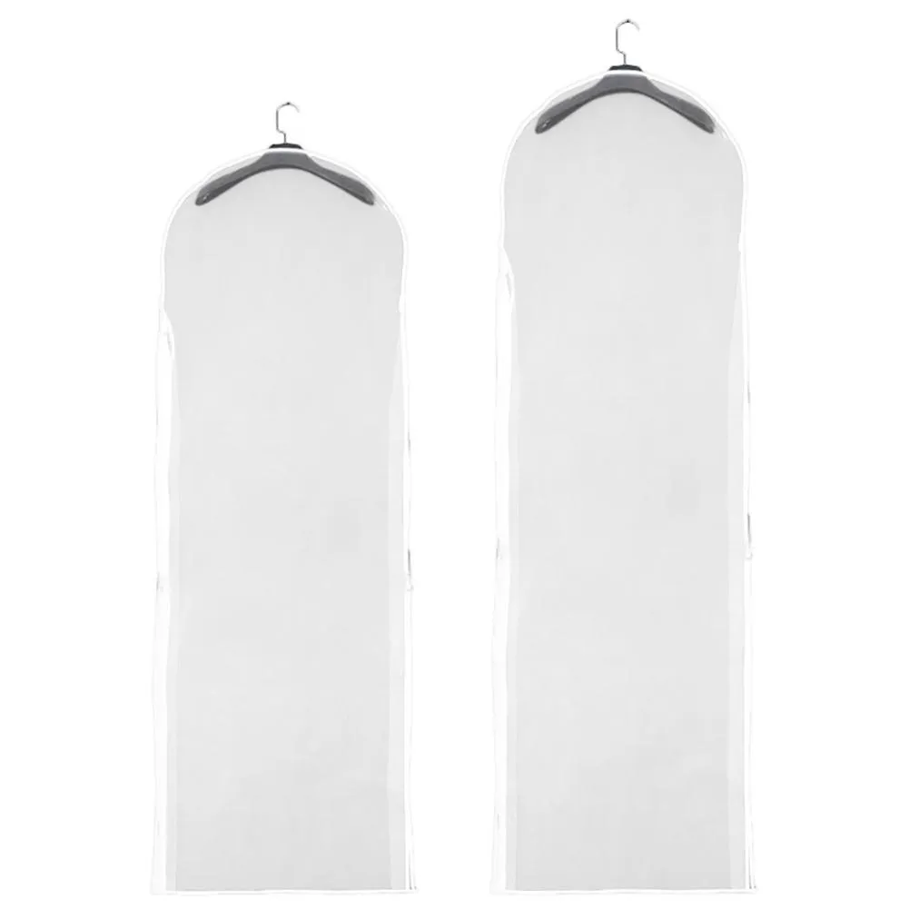 Sacs de robe de vêtement transparents de mariage vêtements de mariée costume manteau cache-poussière avec fermeture à glissière pour la maison garde-robe robe sac de rangement322c