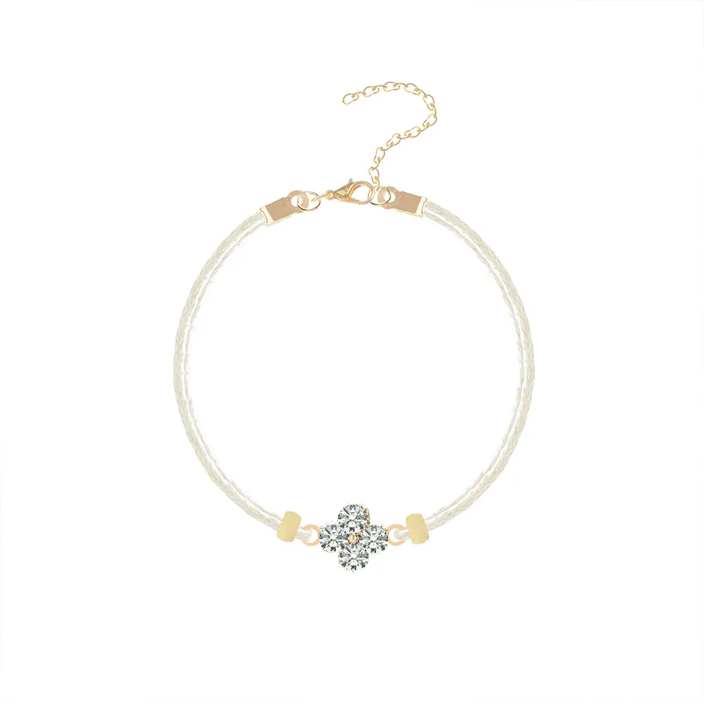 Moda feminina pulseiras geometria trevo lua redonda cristal couro pulseira de ouro conjunto requintado feminino festa aniversário jóias 1228g