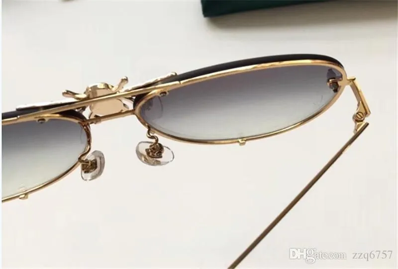 Ny modepopulära designer solglasögon Big Bee 2238 Rimless UV Lens Top Quality Steampunk Outdoor Style295R