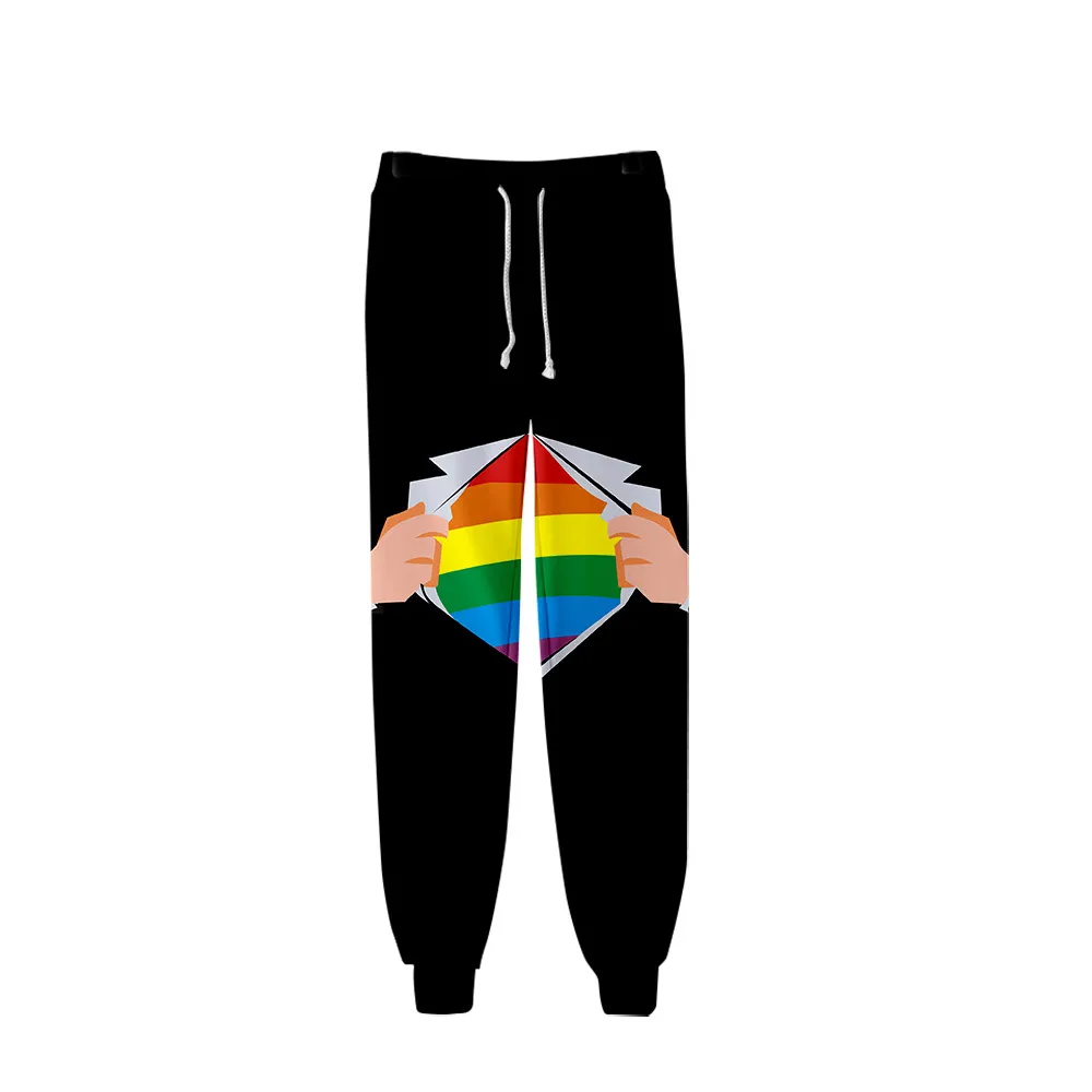 LGBTレズビアンゲイプライドレインボーフラッグスウェットパンツ3Dジョガーパンツズボン男性