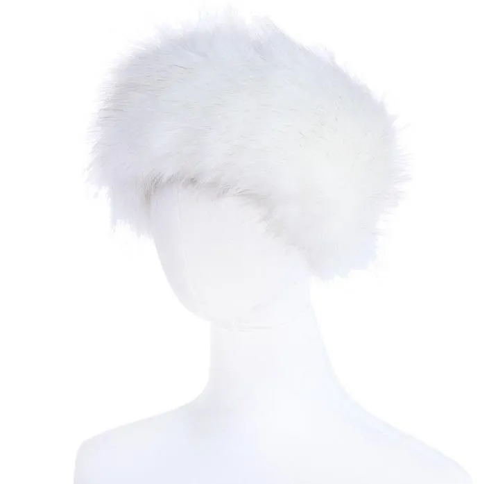 i da donna in pelliccia sintetica fascia di lusso regolabile inverno caldo nero bianco natura ragazze pelliccia paraorecchie cappelli paraorecchie le donne290q