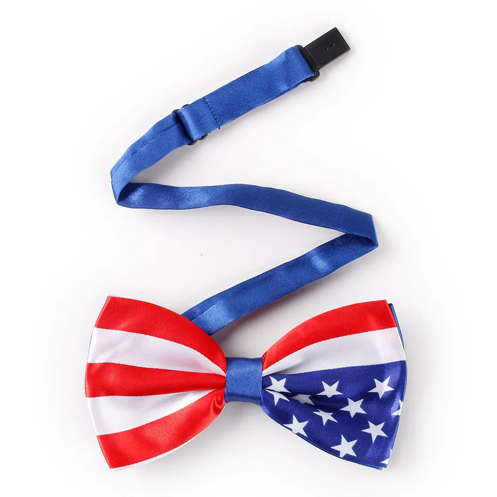 American Flag Patriotic Dört Temmuz Tatil Kravat veya Bow Tie USA Flag Bowtie Seti veya Kravat Seti264K