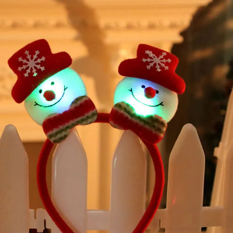 Kerstdecoraties Hoofdband Snowman Led flitsende verlichting Kids Toys Party Decoratie gloeiende Halloween Navidad1290D