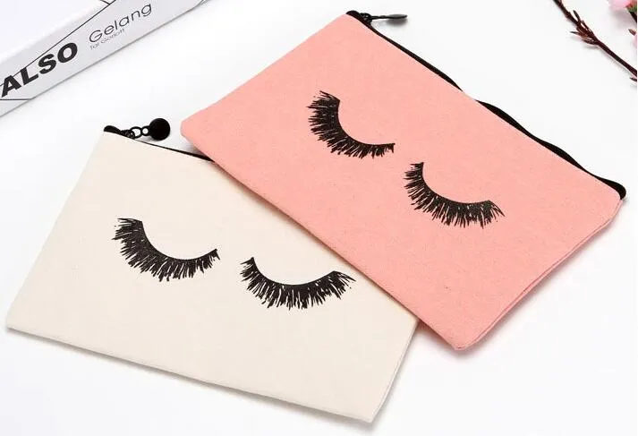Bolsa cosmética Mulheres de impressão de olho de grande capacidade Bolsas de viagem Bolsa de higiene pessoal bege branco rosa
