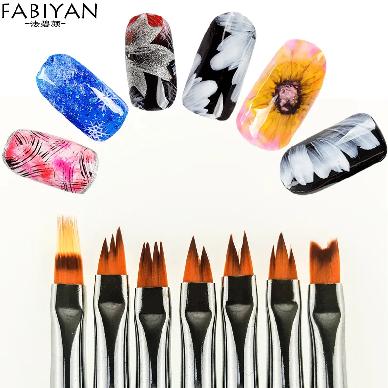 Double Head French Nail Art Brush Dotting Pen Beads Dot Flowers Painting Drawing Gradient Petal Serrated Tools Manicure