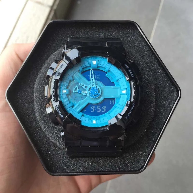 Nueva llegada de la manera Estilo para hombre Relojes militares Multifunción auto LED Digital THOCK Relojes deportivos de cuarzo para hombre Hombre Studen279n