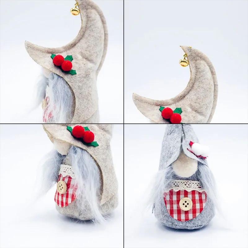Weihnachtsdekorationen 4 teile / satz Baumdekoration Gnome Tomte Anhänger Hand Handwerk Puppe Hängende Ornamente Partybevorzugungen Geschenk M76D1267Q