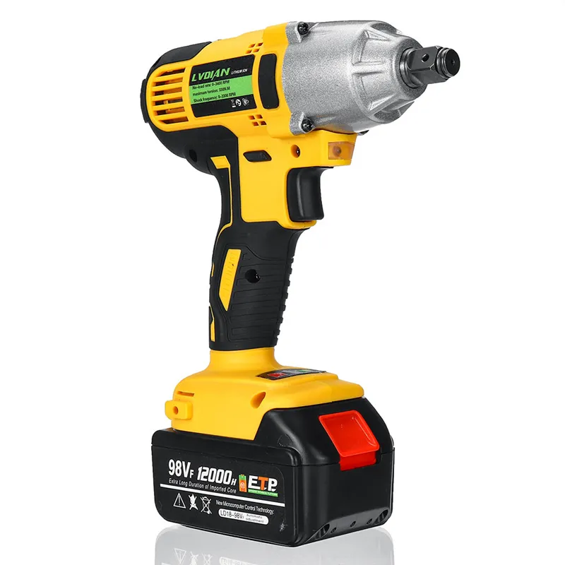 98VF 320Nm 12000mAh Cordless Electric Impact Wrench Drill Screwdriver 110-240V2605