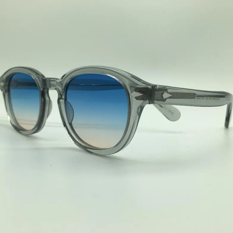 Occhiali da sole stile Whole-SPEIKE personalizzati Lemtosh Johnny Depp di alta qualità Occhiali da sole rotondi vintage Lenti blu-marrone 1918