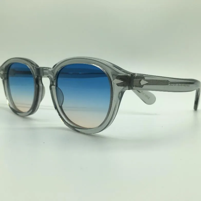 Whole-SPEIKE Occhiali da sole stile Lemtosh Johnny Depp personalizzati di nuova moda Occhiali da sole rotondi vintage Occhiali da sole con lenti blu-marrone294q