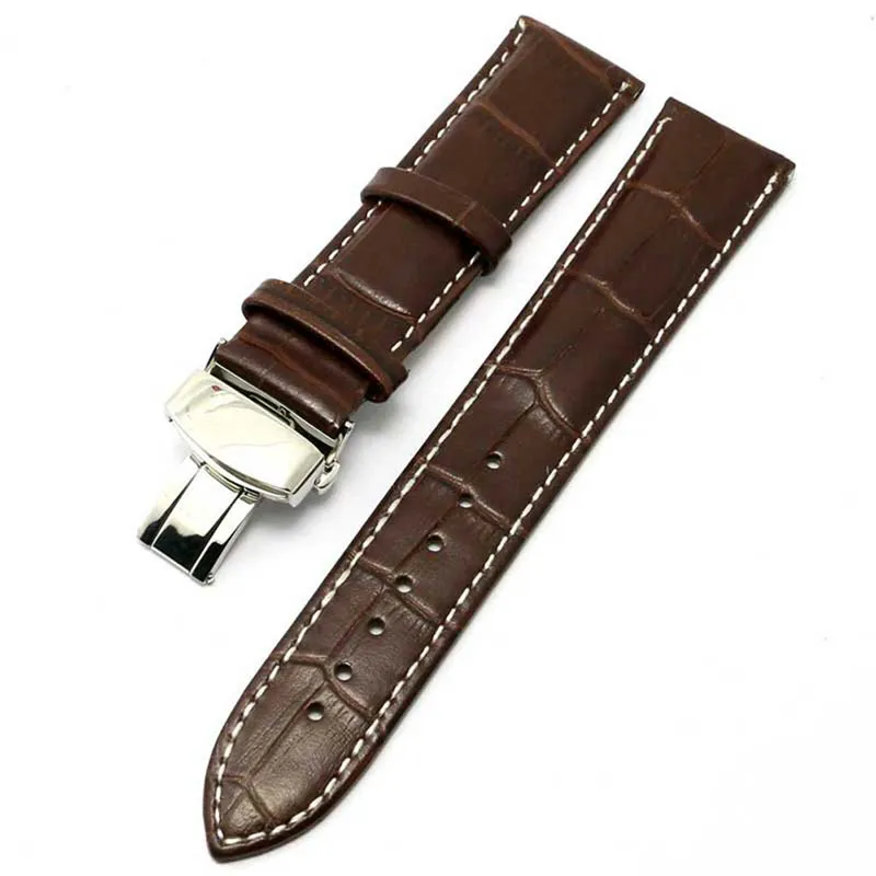 Alta qualidade 18mm 20mm 22mm de couro marrom preto Bandwatch straption bacelete barras de primavera de push hidden cl255q
