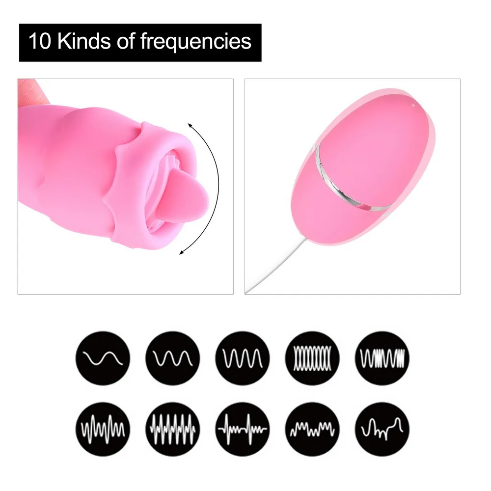 IKOKY Nipple Sucker Tongue Vibrator Breast Enlarge Massager G Spot Clitoris Licking Stimulator Sex Toys for Woman Masturbator Y191217