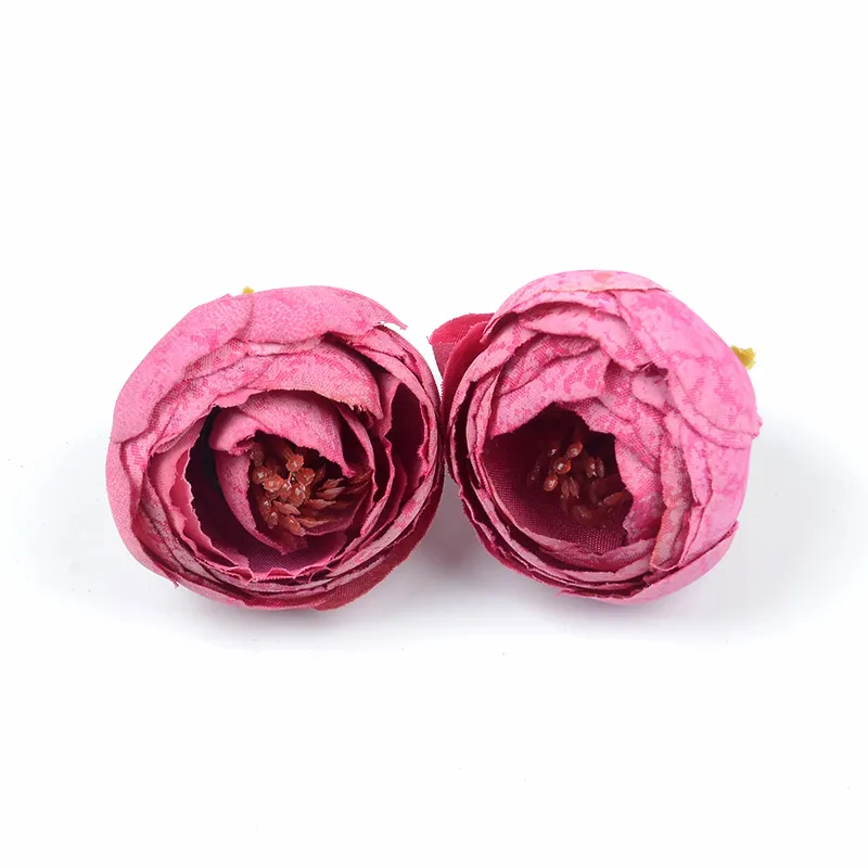 100 pçs 4cm seda rosa bud cabeças de flores artificiais para decoração do quarto casamento diy grinalda caixa presente scrapbooking artesanato falso flores279r