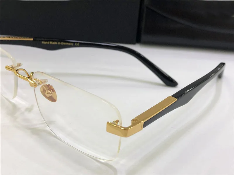ファッション処方眼鏡の芸術家のリムレスフレーム大きな脚光学メガネクリアレンズメン204Sのシンプルなビジネススタイル