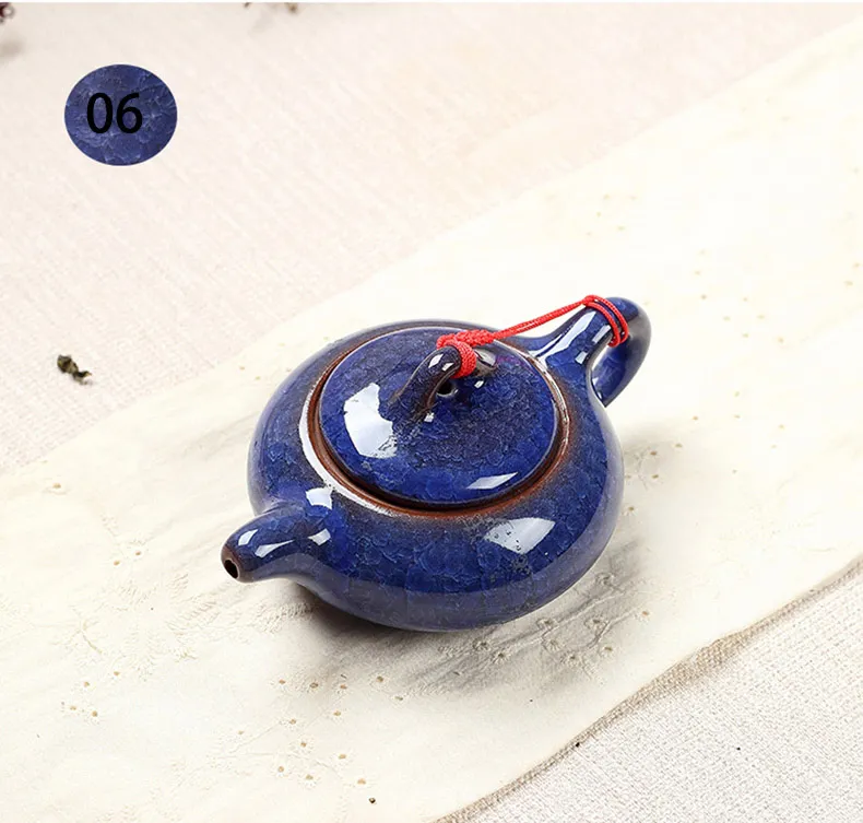 Chinês tradicional gelo crack esmalte bule de chá design elegante conjuntos de chá serviço china bule vermelho presentes criativos 2021245s