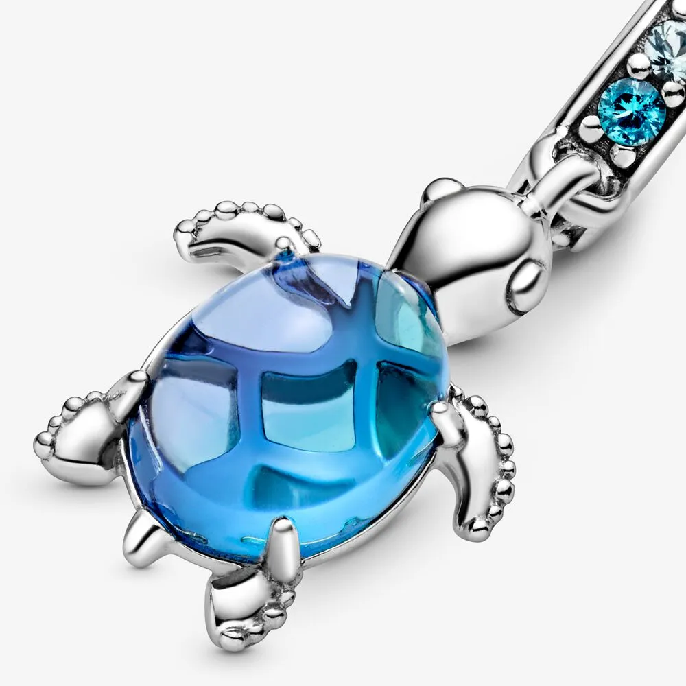 Nuovo arrivo 925 sterling silver vetro di murano tartaruga marina ciondola il fascino adatto originale europeo braccialetto di fascino gioielli di moda accessor271r