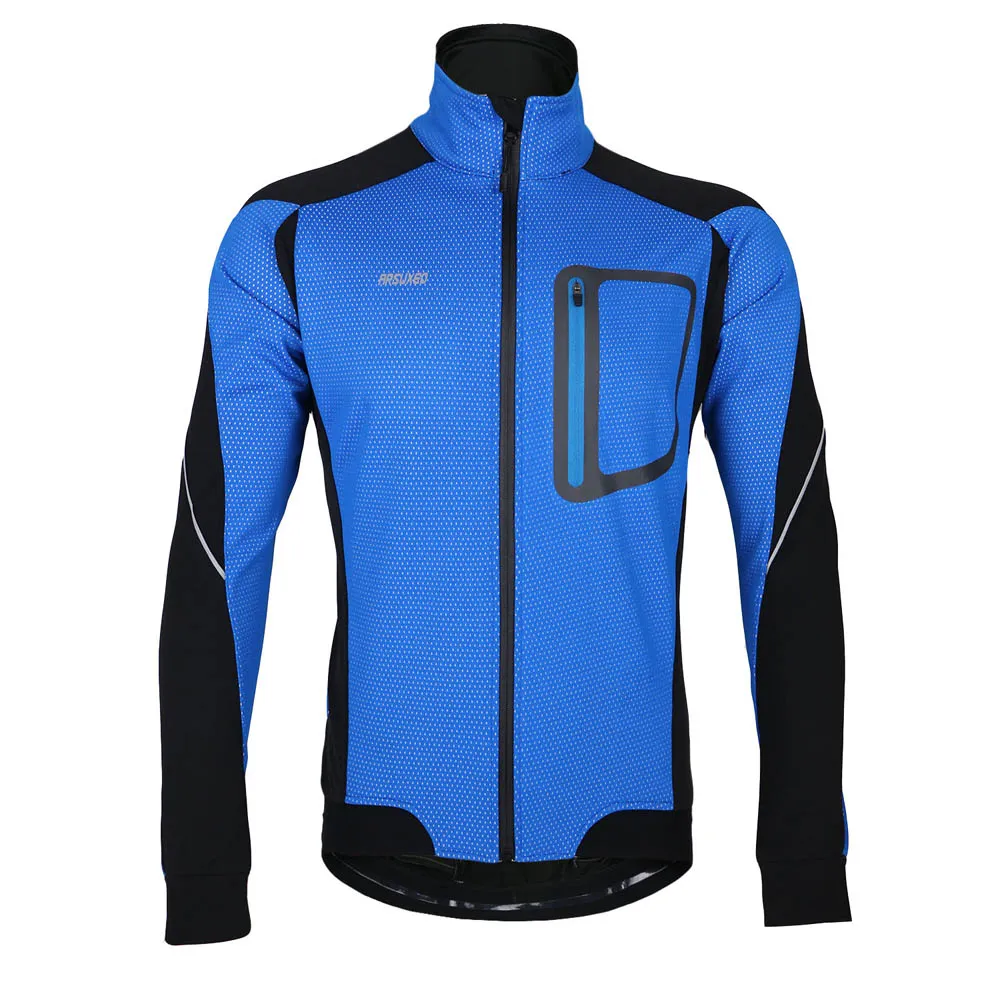 ARSUXEO Langarm-Winter-warme Thermo-Radjacke, winddicht, atmungsaktiv, Sportjacke, Fahrradbekleidung, Radfahren, MTB-Trikot287x