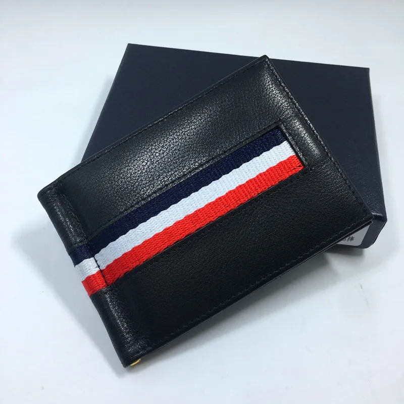 Echte lederen creditcardhouder Wallet Classic Black Designer Money Clip Wallet 2020 Nieuw aankomsten Mens Portemules ID Kaart Case Drop2998