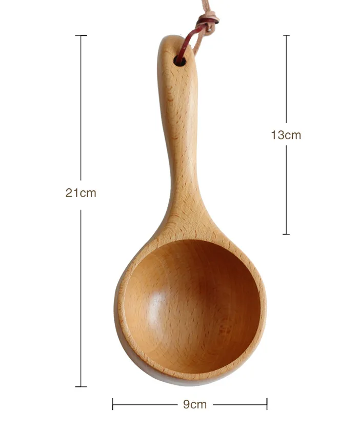 Flour spoon rice wooden water ladle wood dipper beech utensils natural kitchen cooking tools watering flowers