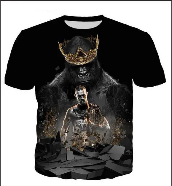 Mais recente moda masculina e feminina conor mcgregor estilo verão camisetas estampa 3D casual camiseta tops plus size BB0178200c