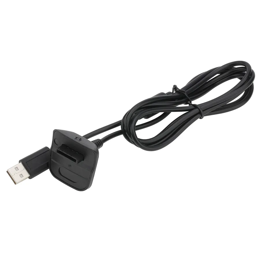 Svart USB Laddningskabel Trådladdningsladdbyte Laddare för Xbox 360 Wireless Game Controller