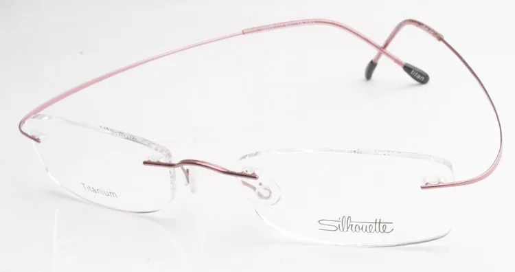Lyxmärke silhuett titan rimless optiska glasögon ramar ingen skruvrecept glasögon med bax 294e