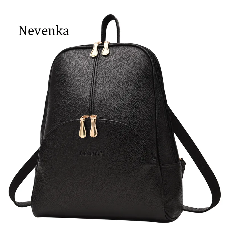 Nevenka Mini Rucksack Frauen Leicht Gewicht Daypacks Mädchen Fashion Rucksäcke Ladies Leder Schultasche Frauen grauer Rucksack Schwarz J19286K