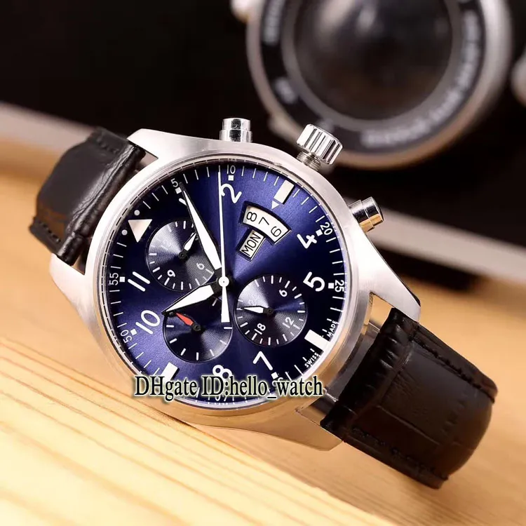 Дешевые новые Pilot's Montre d'Aviateur IW371701, автоматические мужские часы с черным циферблатом и датой, 43 мм, кожаный ремешок, мужские спортивные мужские часы Wat315F